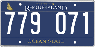 RI license plate 779071