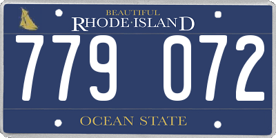 RI license plate 779072