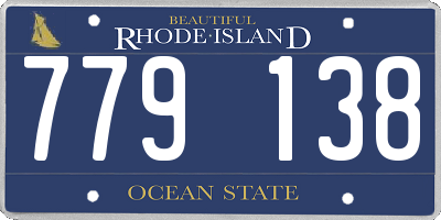 RI license plate 779138
