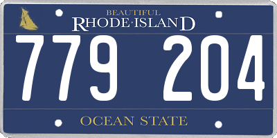RI license plate 779204