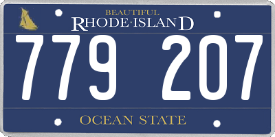 RI license plate 779207