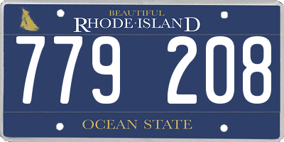 RI license plate 779208