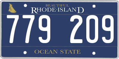 RI license plate 779209