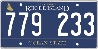 RI license plate 779233
