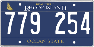 RI license plate 779254