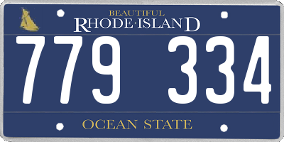 RI license plate 779334