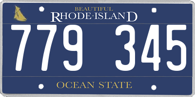 RI license plate 779345