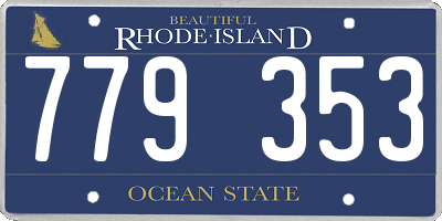 RI license plate 779353