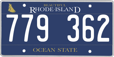 RI license plate 779362