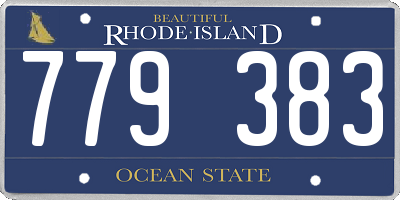 RI license plate 779383
