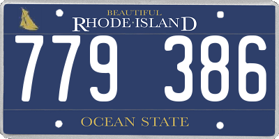 RI license plate 779386