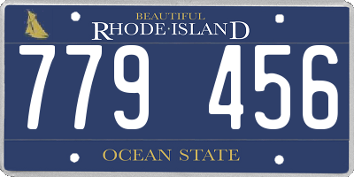 RI license plate 779456