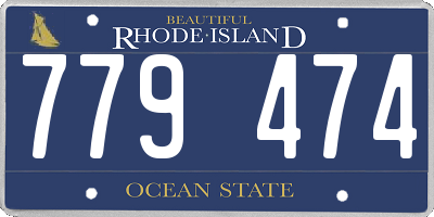 RI license plate 779474