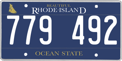 RI license plate 779492