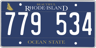 RI license plate 779534