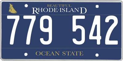 RI license plate 779542