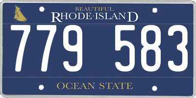 RI license plate 779583