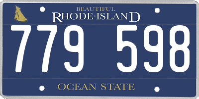 RI license plate 779598