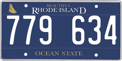 RI license plate 779634