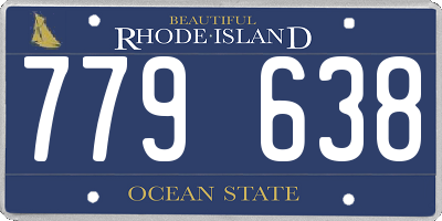 RI license plate 779638