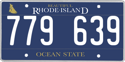 RI license plate 779639