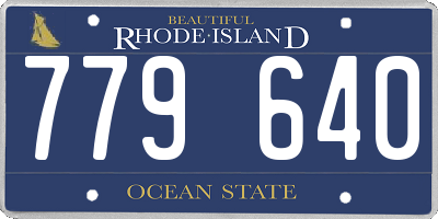 RI license plate 779640