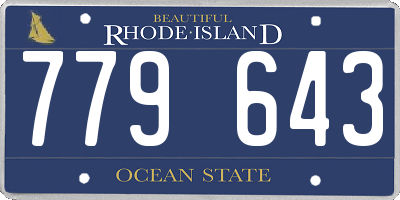 RI license plate 779643
