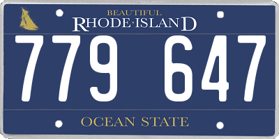 RI license plate 779647