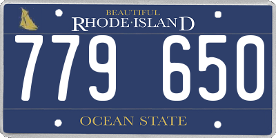 RI license plate 779650