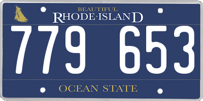 RI license plate 779653
