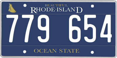 RI license plate 779654