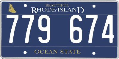 RI license plate 779674
