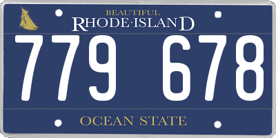 RI license plate 779678