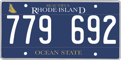 RI license plate 779692