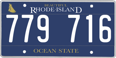 RI license plate 779716