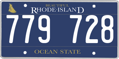 RI license plate 779728