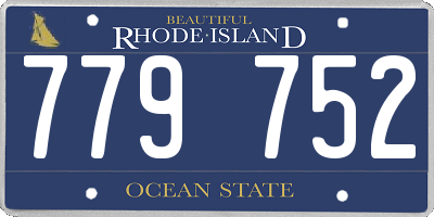 RI license plate 779752