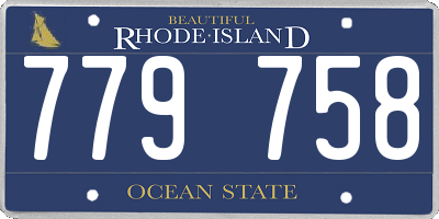 RI license plate 779758