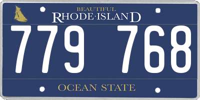 RI license plate 779768