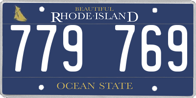 RI license plate 779769