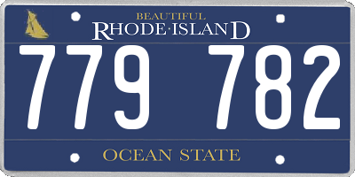 RI license plate 779782