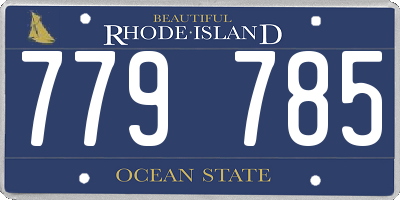 RI license plate 779785