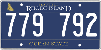 RI license plate 779792