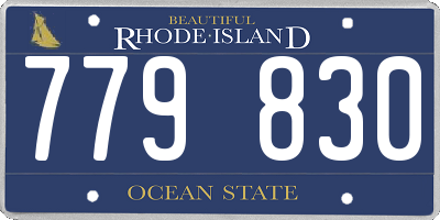 RI license plate 779830
