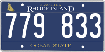 RI license plate 779833