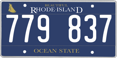 RI license plate 779837