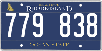 RI license plate 779838