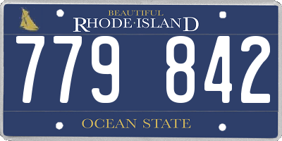 RI license plate 779842