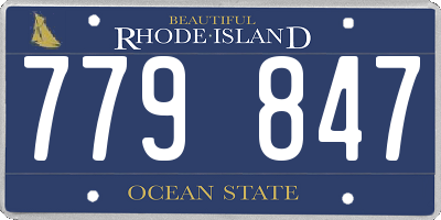 RI license plate 779847