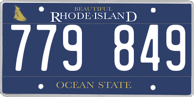 RI license plate 779849
